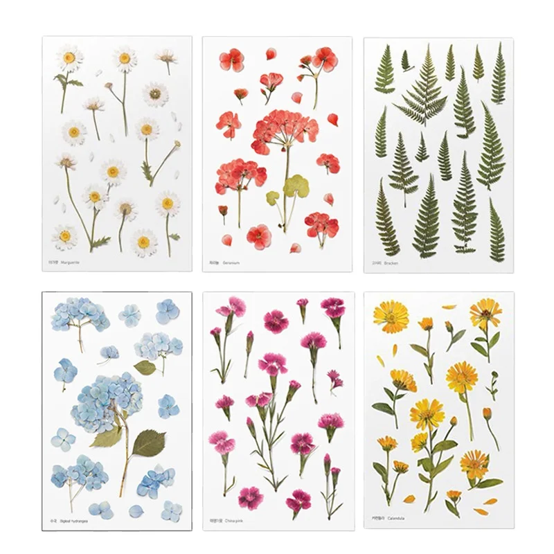 Korean stationery creative simulation flower transparent PVC sticker flower plant diary hand account decorative sticker