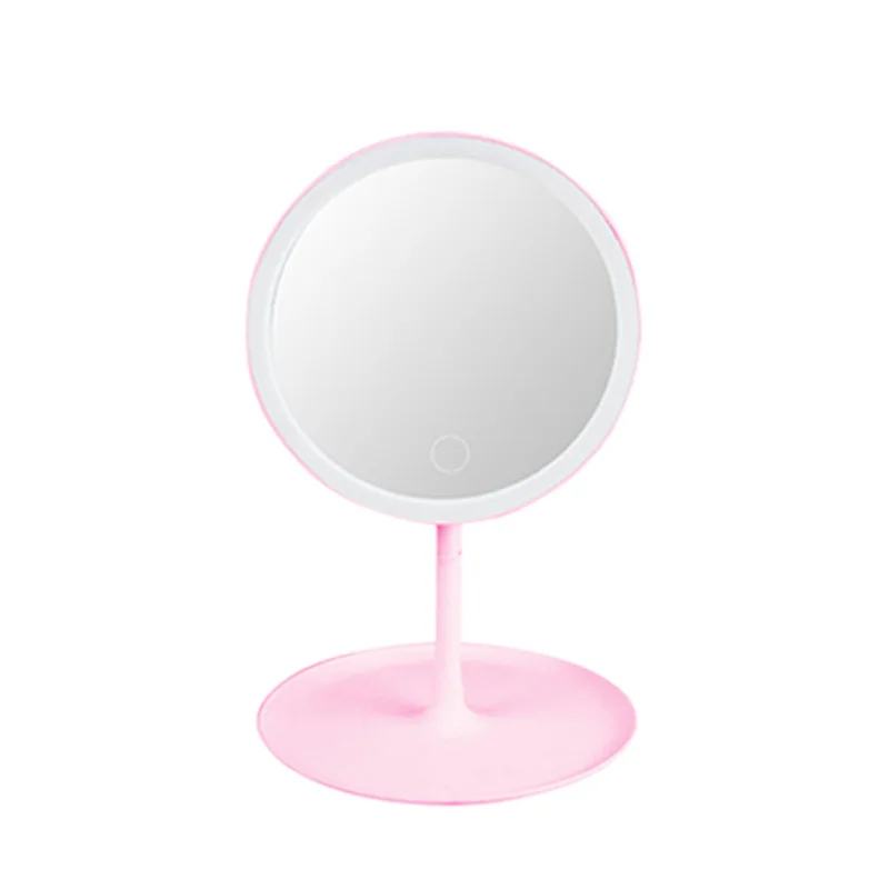 Tabletop Round Makeup Cosmetic Mirror With LED Light