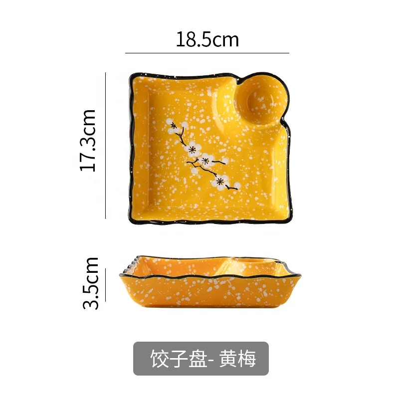 Porcelain Snack Dish Ceramic Serving Trays and Platters Chip and Dip Serving Dishes Plate Dish Round Home Hotel Restaurant Box