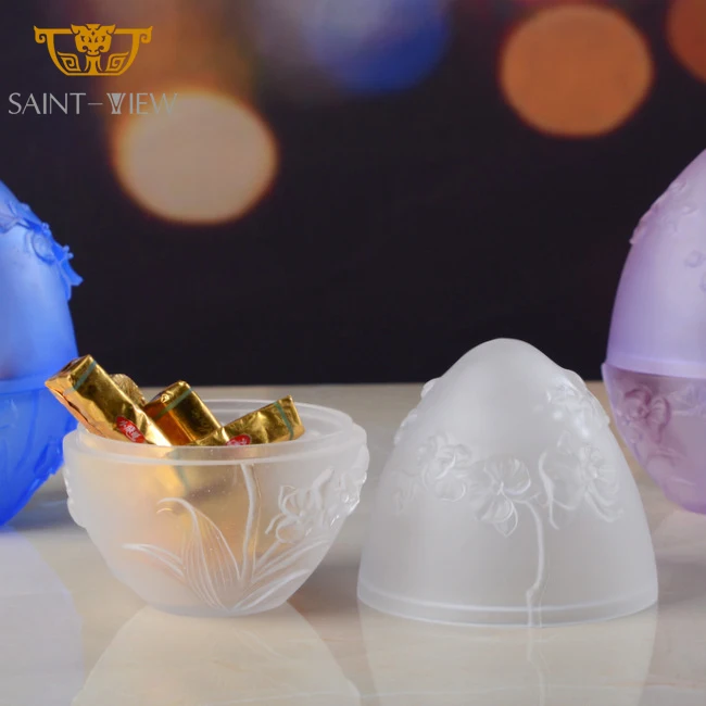 Multicolor Flower Mature Design Multifunction Jewelry Case Crystal Sundries Jar Box With Lid