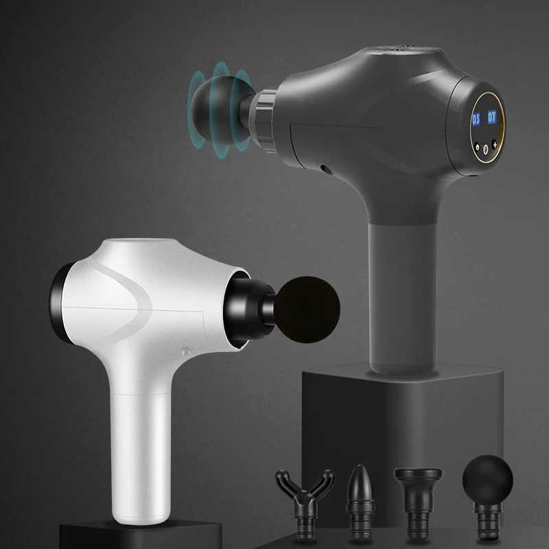 Professional Electric Powerful Big Man Body Massage Gun Dropshipping With Lcd Screen Vibration Function Muscle Relaxer For Body