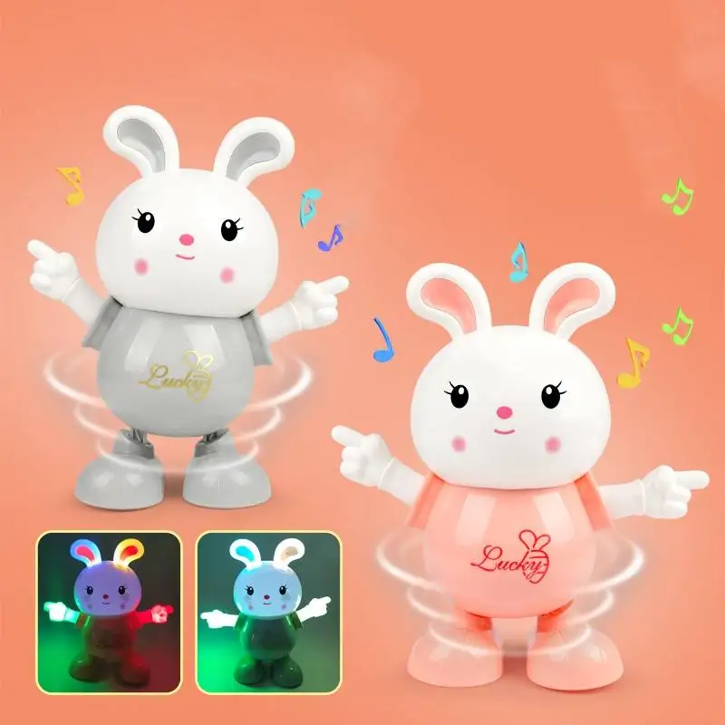 2024 Best Selling Cartoon Tiger Rabbit Dancing Toy With Lights And Music Early Education Music Toys