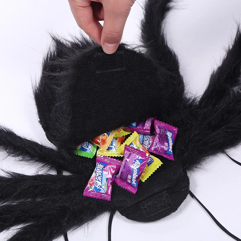 Huge Scary Colorful Black Spider Backpack Candy Bag Storage For Halloween Kids Adults Toy Funny Costume Props Novelty Gadgets