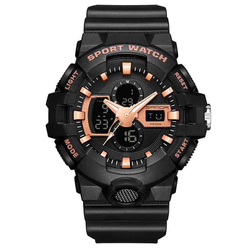Suxuan Sanda 3131 Fashion Mens Watches Led Sport Waterproof Watches Top Luxury Brand Digital Male Quartz Wrist Watch Relogi