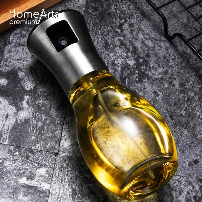 Olive Cooking Stainless Steel Bottle Dispenser Food Machine And Pump Glass Vinegar Oil Sprayer For Cooking