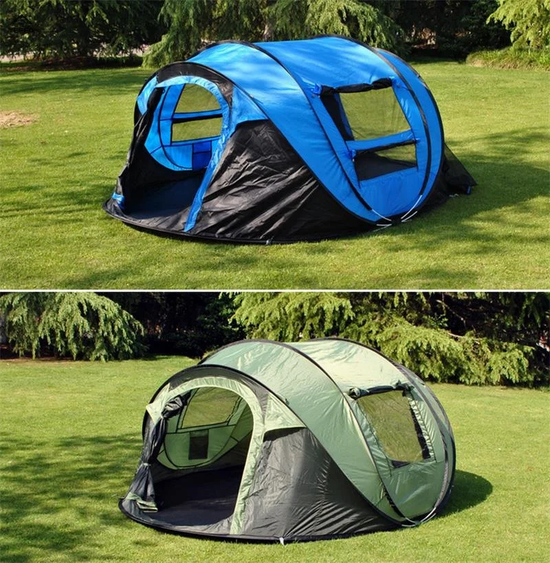 Outdoor Camping 3-4 person Pop-up Tents Waterproof Quick-Opening family Tents for hiking