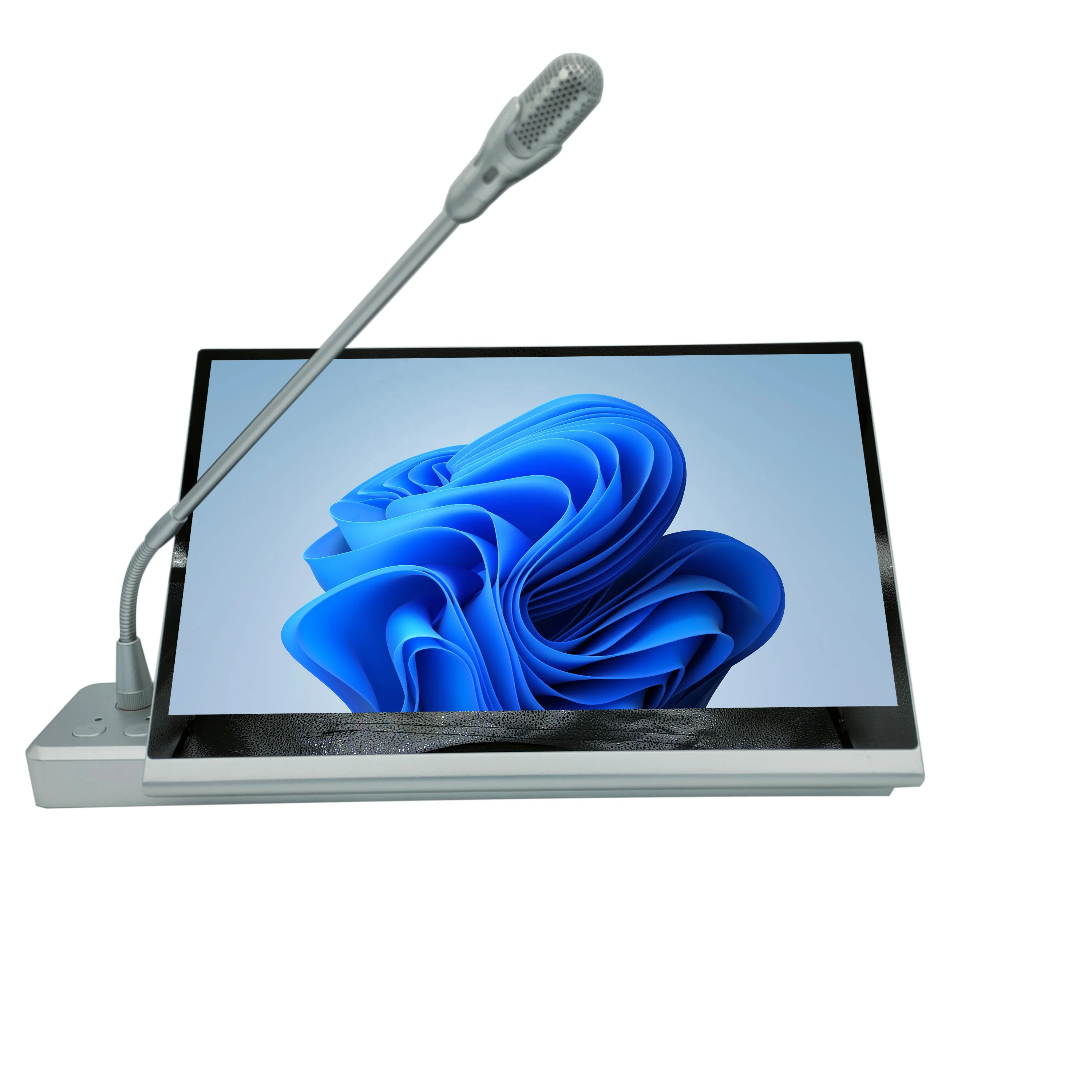 Factory Direct Sale Desk Computer Motorized System Mechanism Flip Up Lcd Monitor Lift With Microphone Office Equipment