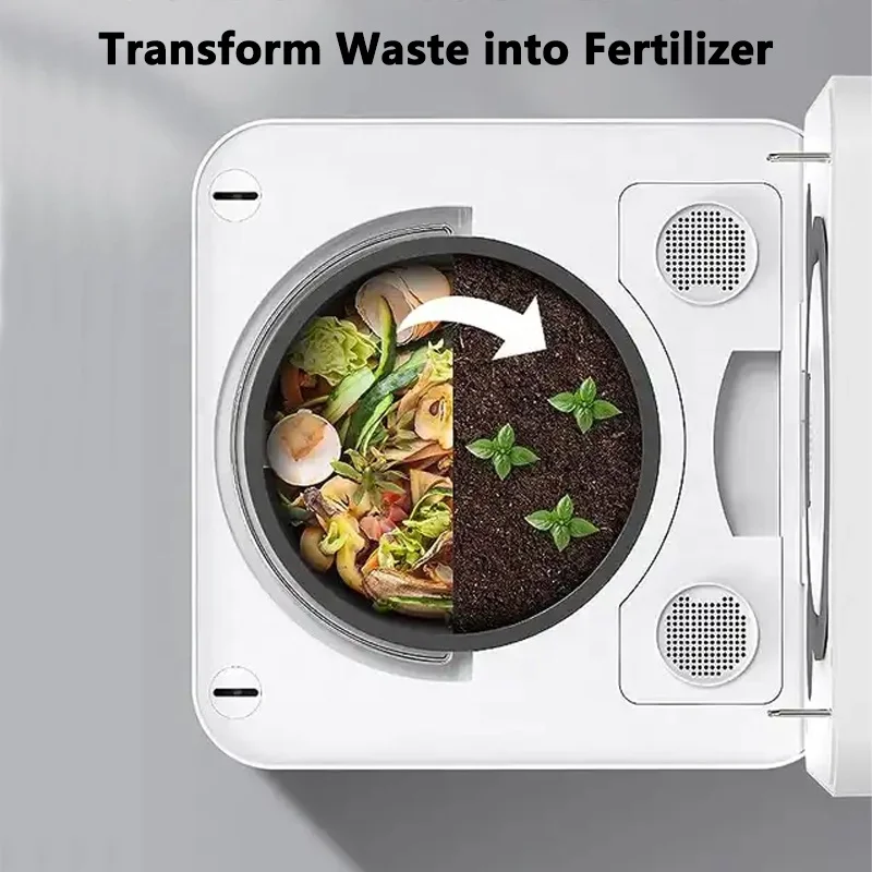 Electric Compost Machine Making Compost with Small Kitchen Food Scraps and Waste Kitchen Composter Converts Food Waste