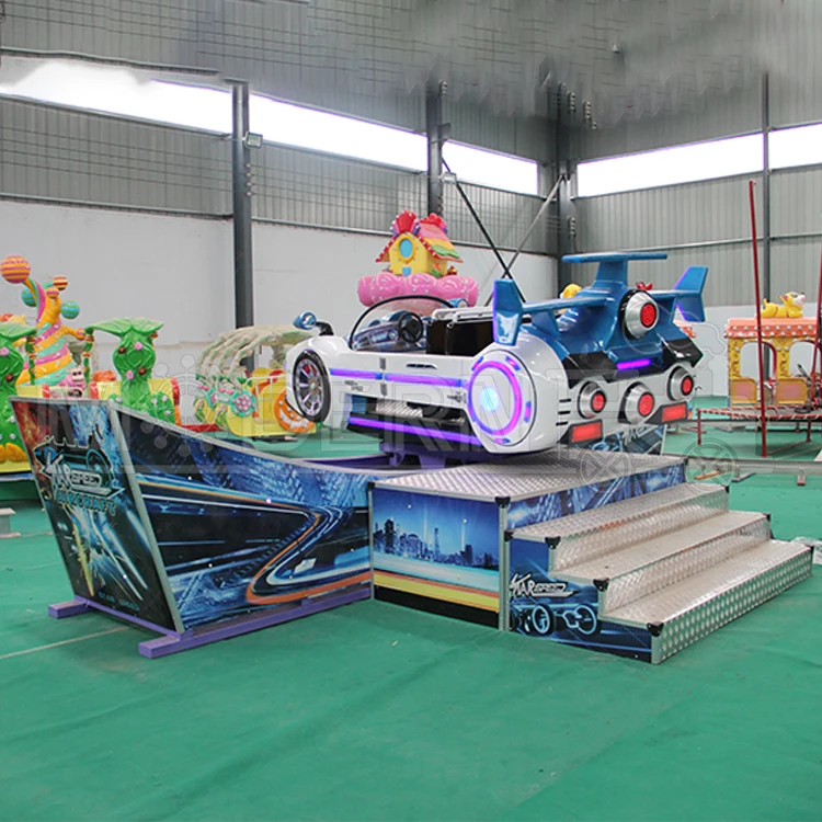 Best Price Indoor Kiddie Amusement Rides Rotating Flying Car Electric Single Track Mini Swing Car