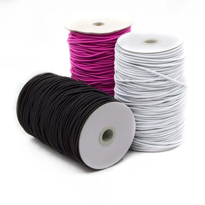 
2mm 3mm 1/8' Colorful High-Quality Round Elastic Band Round Elastic Rope Rubber Band Elastic 