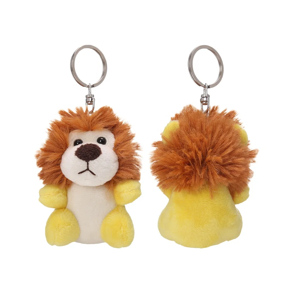 OEM Custom Animated Character Anime Keychain Figures Cheap Cartoon Mini lion Stuffed Animals Plush Toy