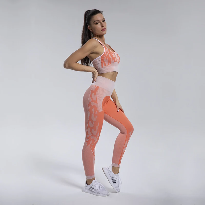 Ptsports woman bamboo yoga pant fitness legging 2 piece yoga set women for big women high quality sport bra and yoga pants set