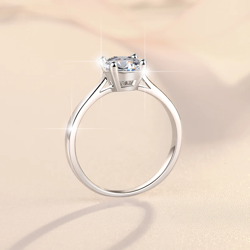 Fashionable Selling Simple 1/2ct Ladies Women Ring S925 Sterling Silver Diamond VVs1 Moissanite Ring Women Band