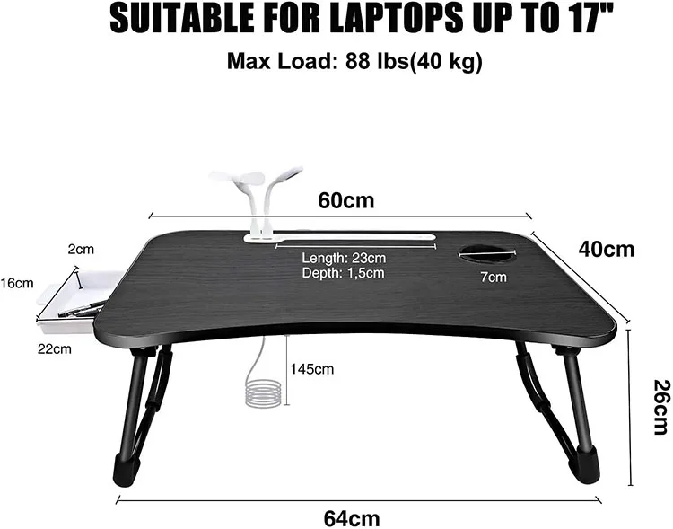 Vekin Furniture Family Bed Laptop Mini Computer Desks Bedside Foldable Laptop Tray Table Computer Desk For Home Office