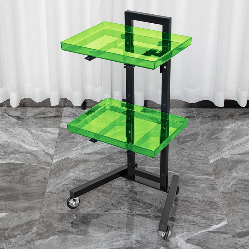 Wholesale Salon Furniture Hair Salon Trolley Hairdressing Fashion Foldable Trolley with Two Layers