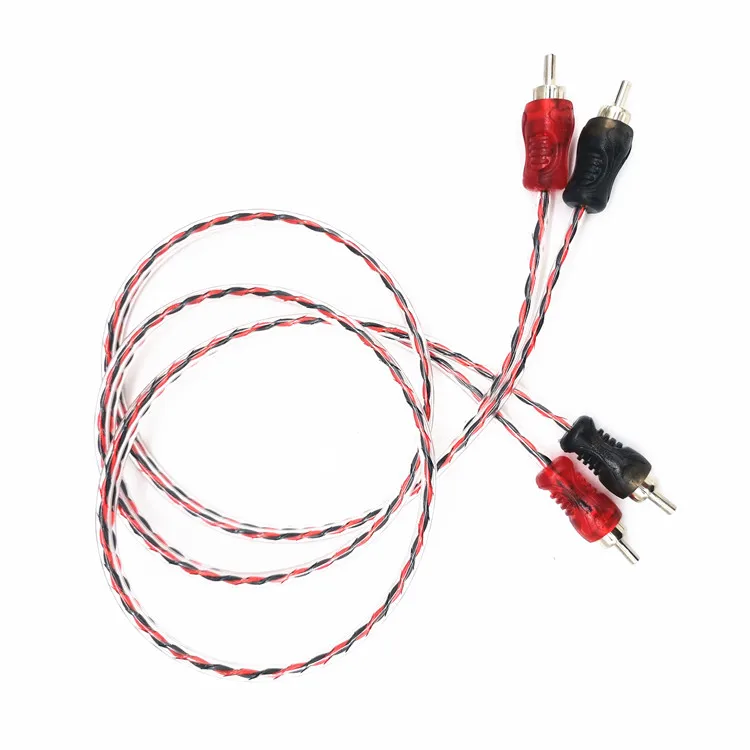 Factory Direct Cheapest Price 24/26/28/30 AWG CCA Car Audio Rca to Rca Video Cable Round Stock Monitor Audio HL BULK/POLY Bag