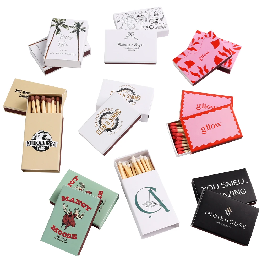 Cheap matches Custom Matchbox with Safety Matches for Hotel Match box hot stamping with Free design for Candle
