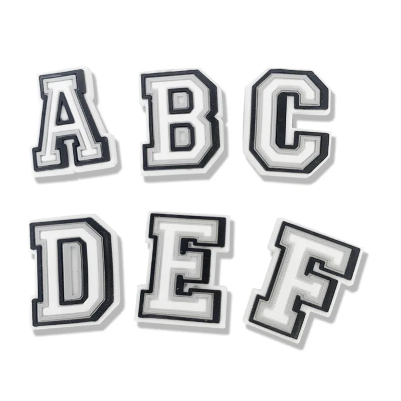 Wholesale PVC soft glue letter clogs shoes charm shoes accessories beach shoes accessories