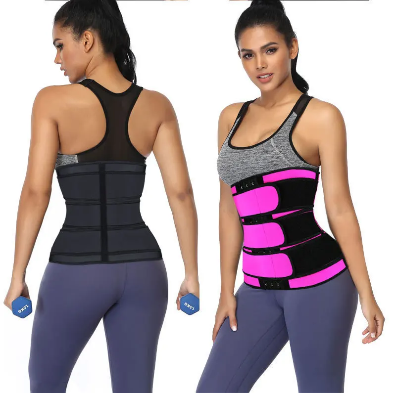 Custom Double Strap Waist Trainer Women Sauna Fitness Workout Shapewear Lady Slimming Cincher Weight Loss Waist Trimmer Belt
