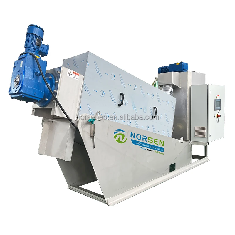 Sludge dehydrator slurry thickening and dewatering machine for chemical and biological sludge treatment