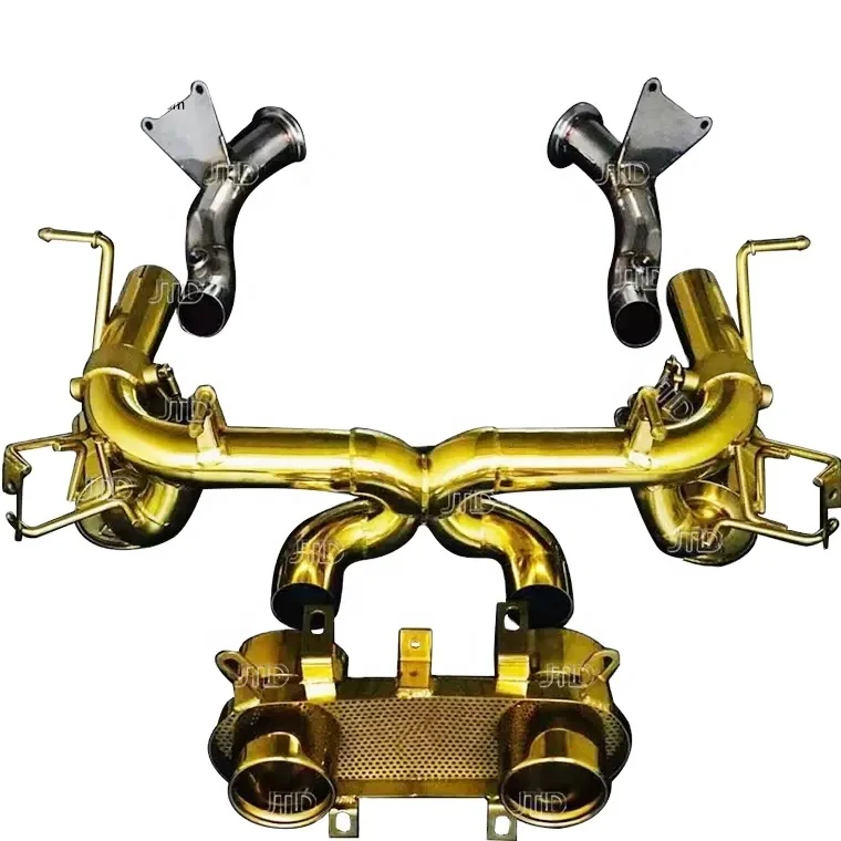 Stainless steel gold plating car valvetronic exhaust catback system for Ferrari 458 Italia exhaust