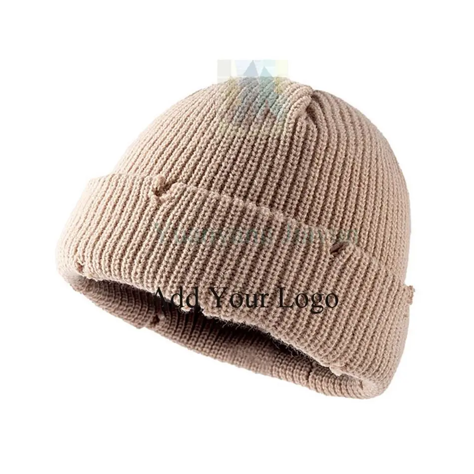 Winter Outdoor Cycling Hip Hop Knit Hat Unisex Warm Thickened Wool Beanie Hat Customized Logo Ski Mask
