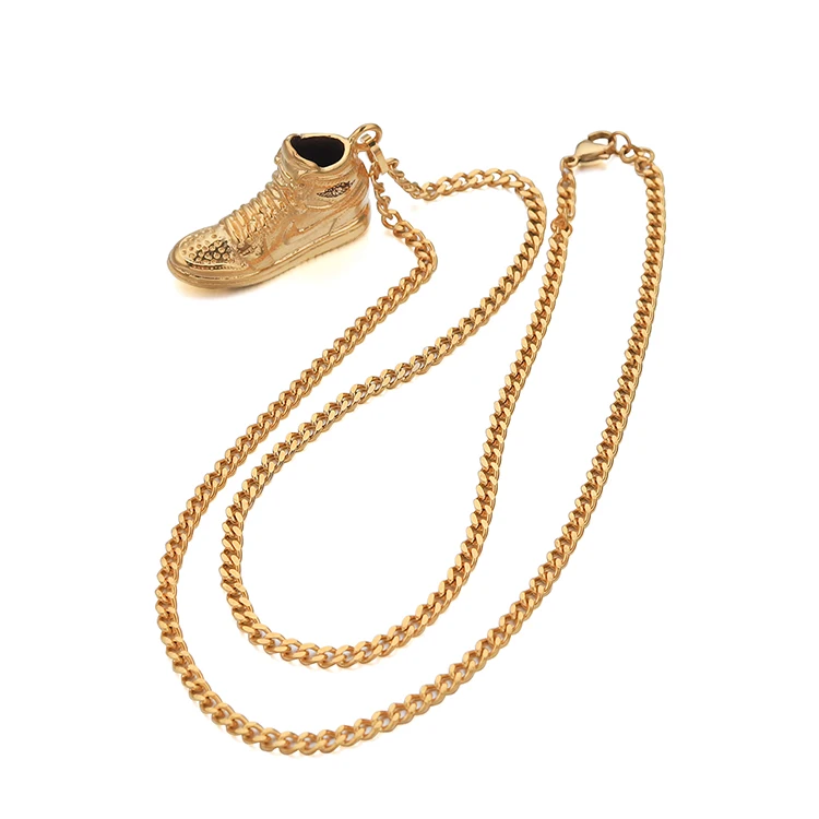 2022 оптовая продажа модный дизайн ожерелье для баскетбольных кроссовок из нержавеющей стали с подвеской 3D Mini AJ