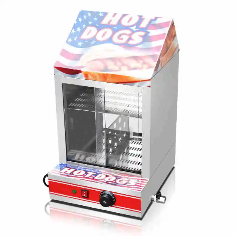 High Quality Stainless Steel Glass Chicken Sausage Display Warming Showcase Electric Table Top Food Warmer For Fast Food