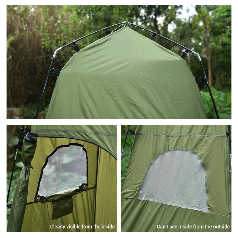 Outdoor Portable Mobile Toilet with Fully Shaded Shower Tent Waterproof Oxford Fabric for  Changing Clothes Bathing