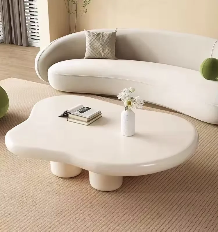 Best Cloud tea table Nordic home living room small apartment simple modern shaped table cream wabi-Sabi net black tea table
