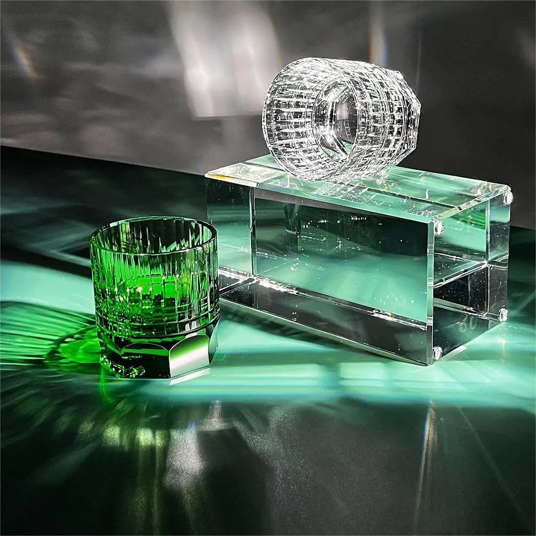 Customize tumbler whisky shot glass crystal craft cup crystal wine cup for home decoration