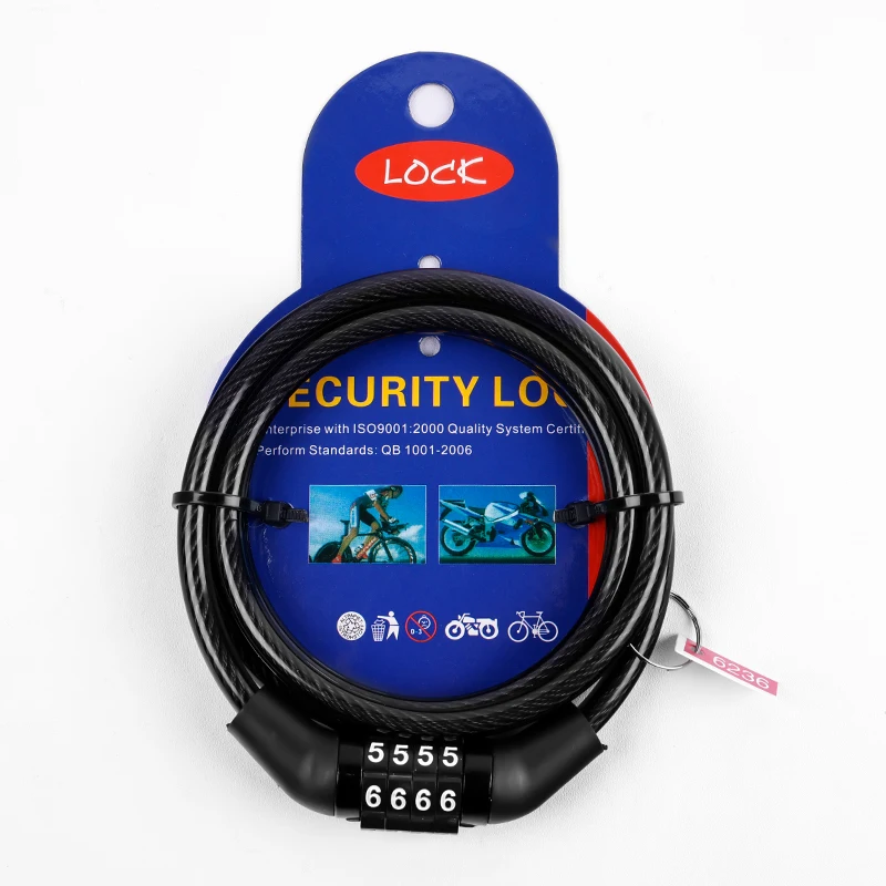 TIANQI four digit combination cycle lock waterproof antitheft cable bike lock cables lock
