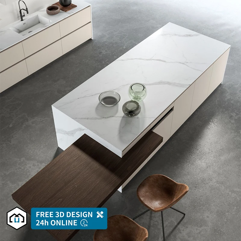 automatic Factory Price Kitchen Modular Furniture Wood Grains Cabinet Wholesale White Kitchen Cabinets Made in China