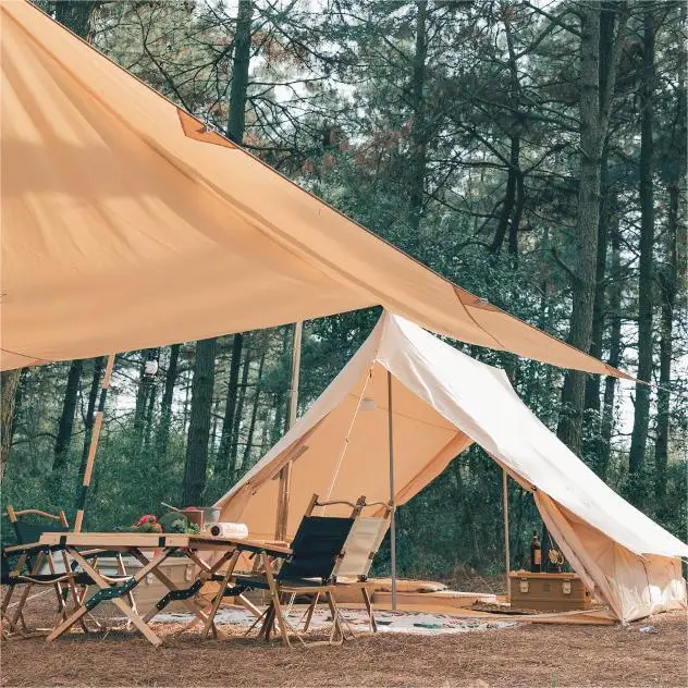 Large Space Glamping Family Mini House Canvas Tent for Kids