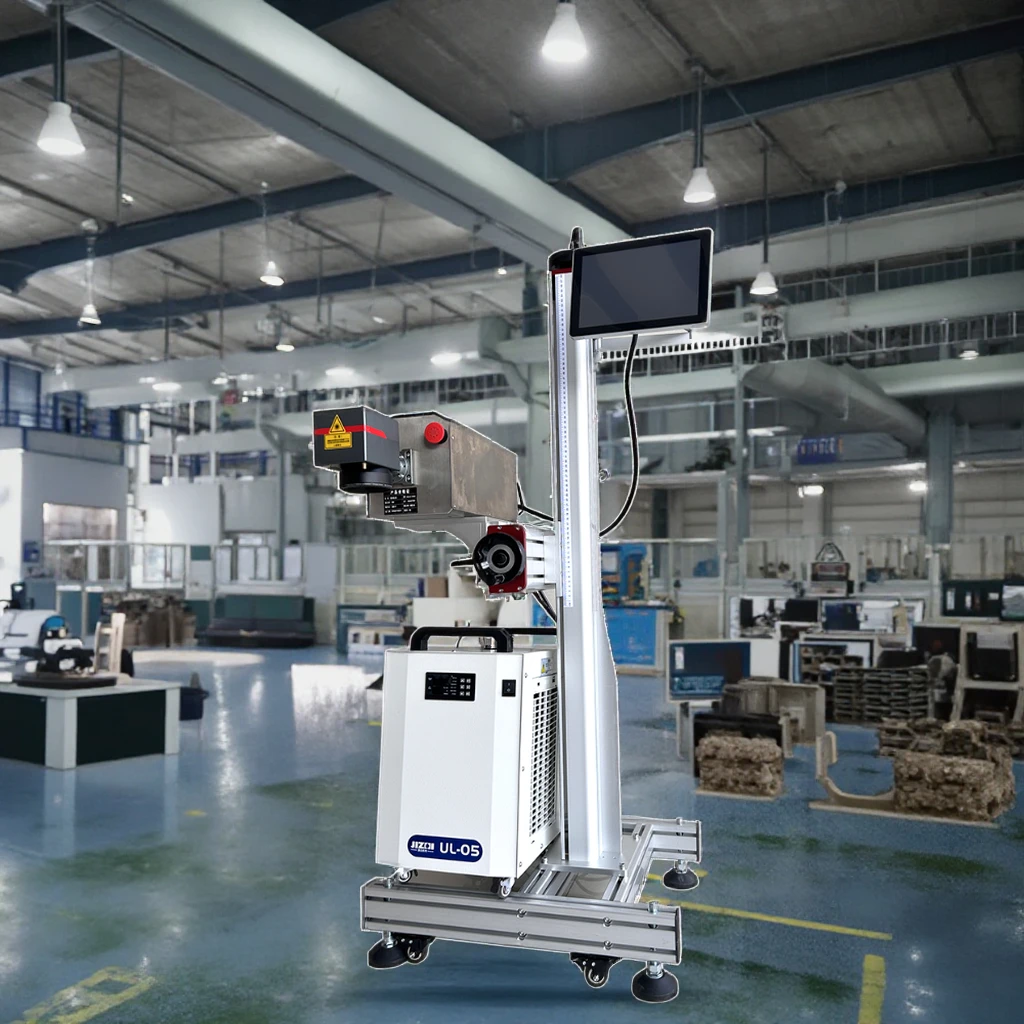 UV laser date printer bottle water cans packing line cursor locator and print date laser marking machine