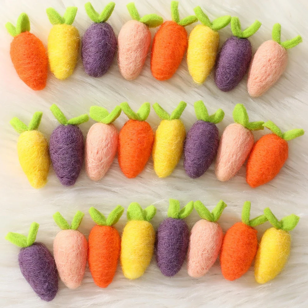 100% Eco-friendly Easter Hanging Ornament Party Home Decor Felt Carrots Wholesale Bulk Sale Wool Felt Handicraft