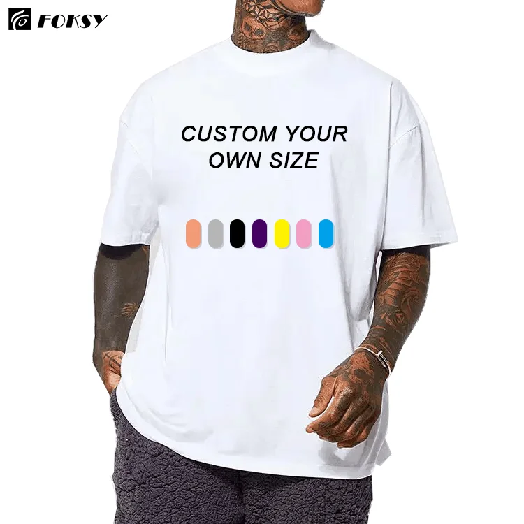 Oem Custom Heavyweight T Shirt Customized Oversized Tshirt Heavy Weight Cotton T Shirt Custom Logo Plus Size Mens T Shirt