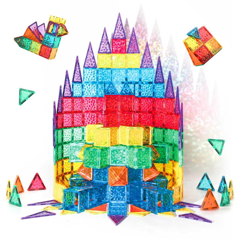 Kids Magnetic Tiles 100 Pcs Building Blocks Rainbow 120 Pcs,Magnet Magnetic Building Block Magnetic Tiles For Kid