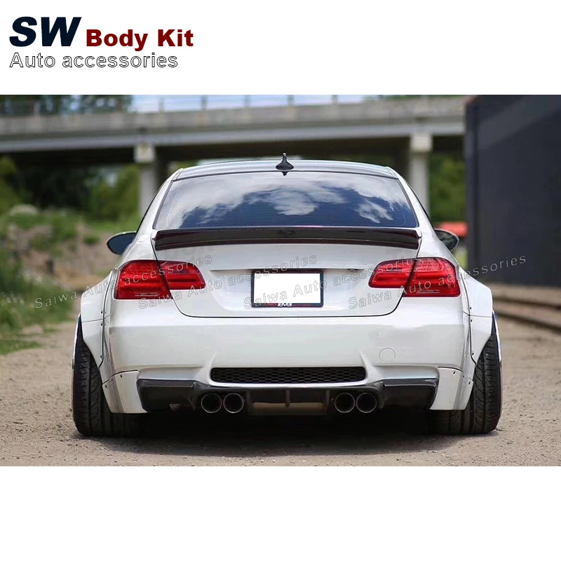Carbon Fiber LB Style Spoiler for BMW 3 Series M3 E92 2005-2012 FPR Rear Trunk Spoiler Lip Guide Wing Lip Rear Wing Body Kit
