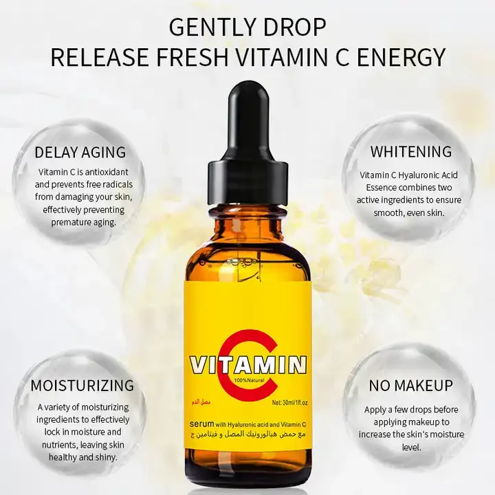 Cosmetic Factory Whitening Anti-Aging Skin Care 99% Pure Natural Organic 30Ml Hyaluronic Vitamin C Acid Face Serum