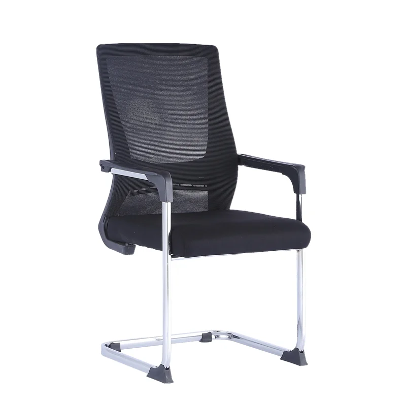 Cheap meeting visitor waiting reception fixed bow leg mesh training staff office chair