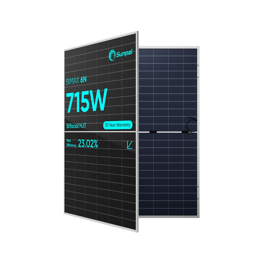 Sunpal Bifacial HJT Solar Module 650W 680W 710W Panneaux Solaires Double Glass Eu Warehouse