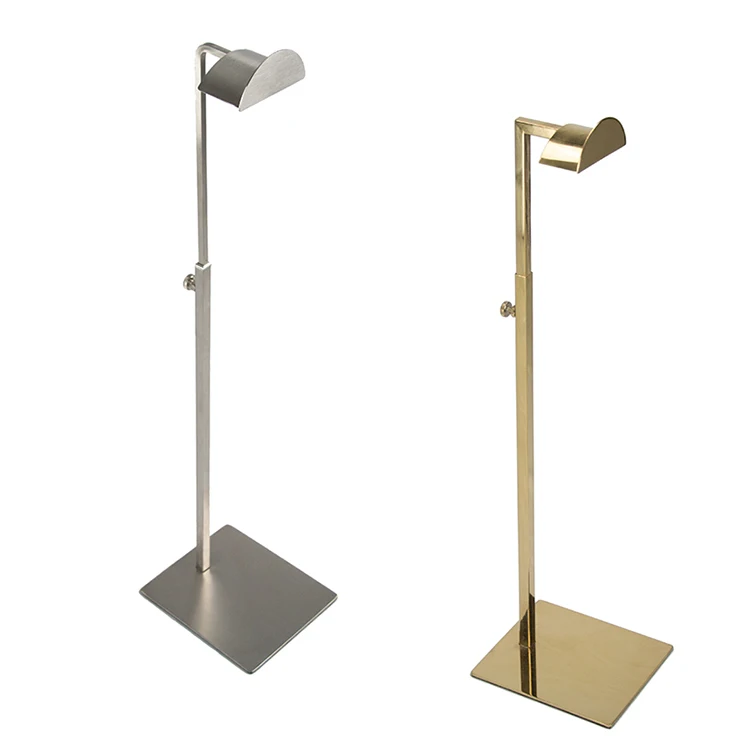 Factory shop polished stainless steel hand bags hanger handbag purse metal display stand rack gold holder display