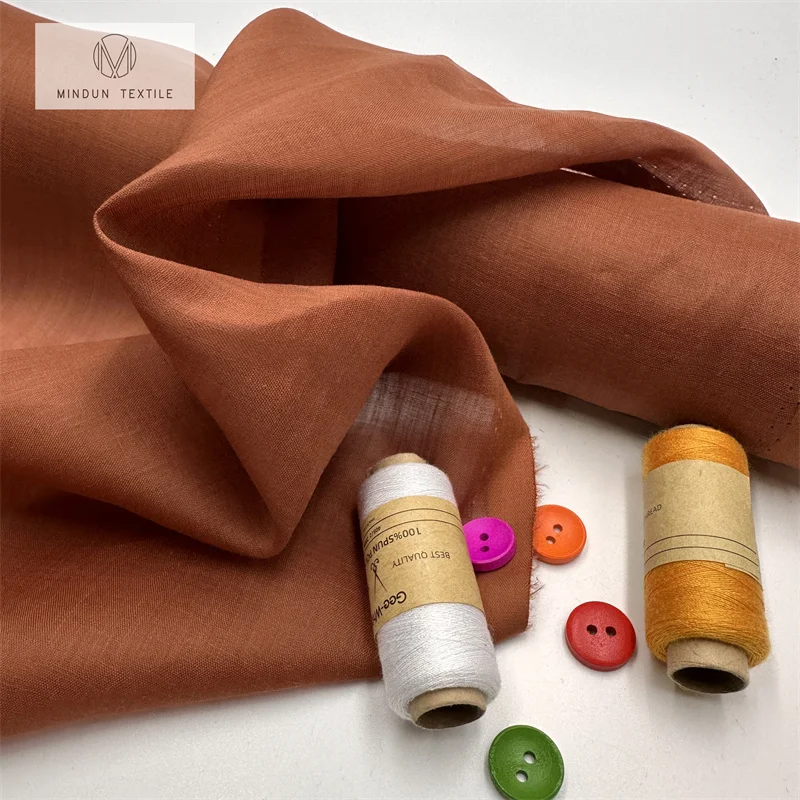 Mindun Plain Dyed Linen Ramie Washed For Summer Garment Ramie Anti Wrinkle Dress Woven Fabric Thinner Hemp Fabric For Clothing