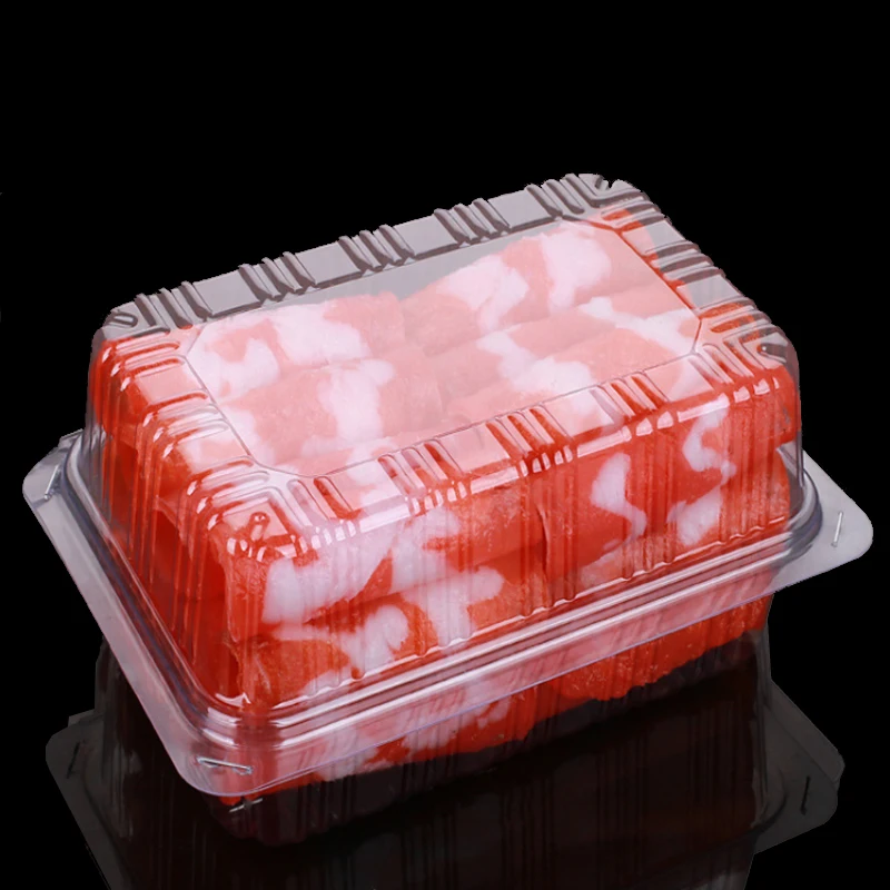 Disposable Frozen Food Tray Packaged Black Red Supermarket Meat Blister Packing Plastic Food Tray