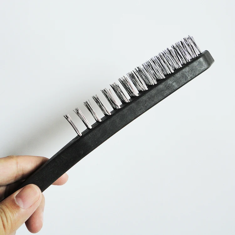 Cheap Plastic Handle Steel and Brass Plated Wire Brush