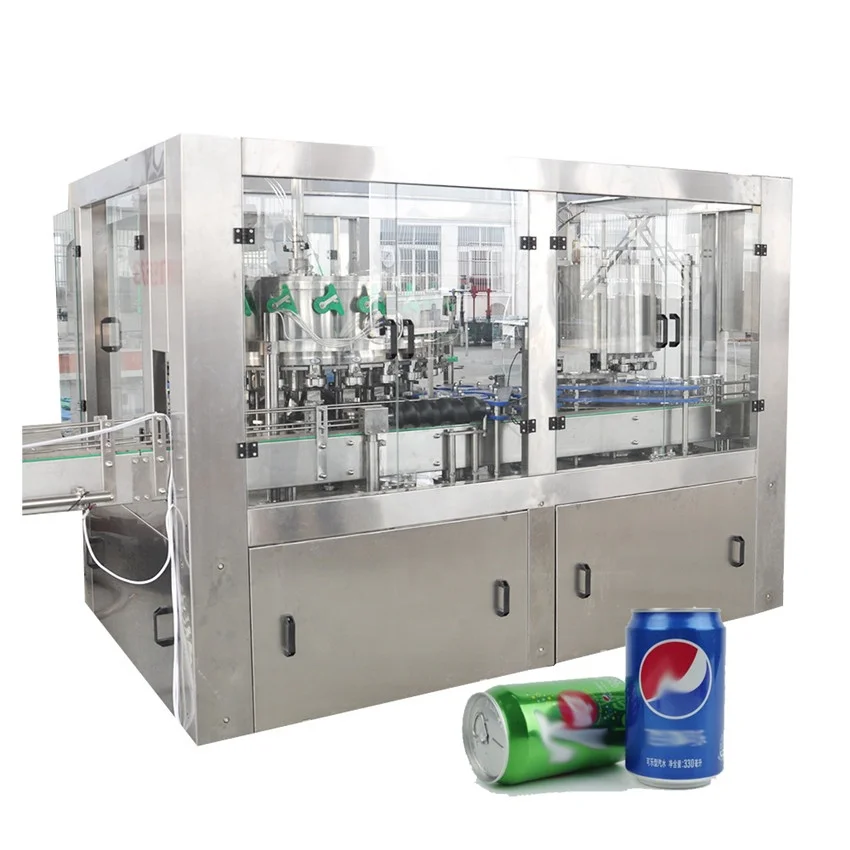 Carbonated Soft Drink Aluminum Tin Can Filling Sealing Canning Seaming Equipment Machine Production Line