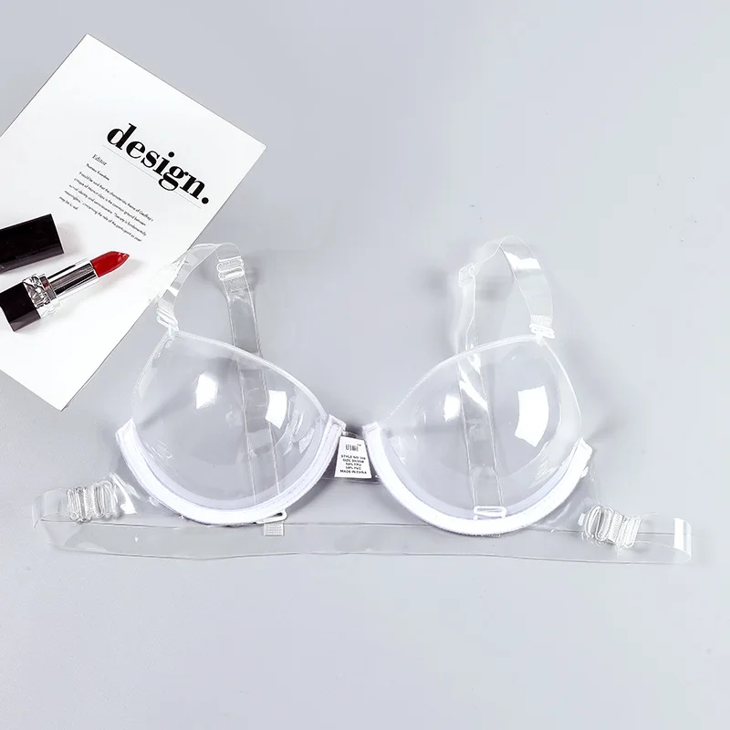 New Fashion Women Sexy Bras Transparent Fully transparent invisible shoulder strap plastic bra sexy sexy underwear