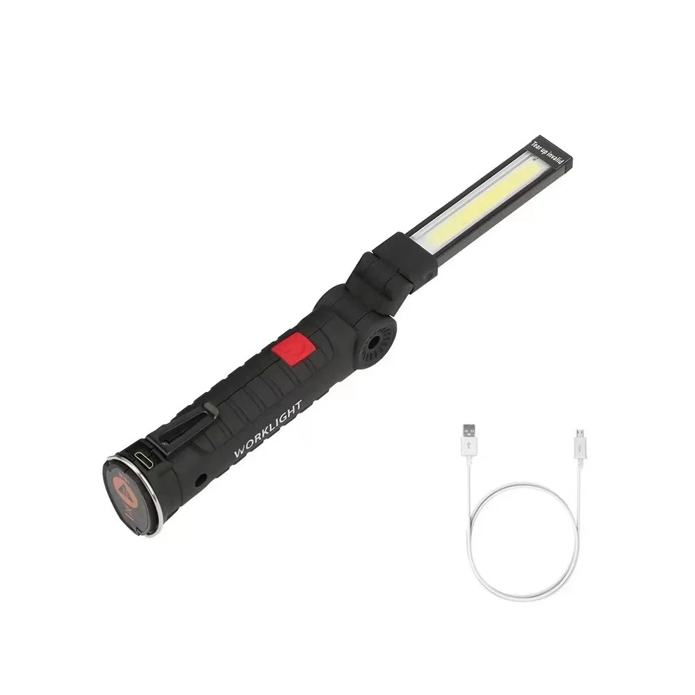 New Slim Work Light 360 Degree Rotating and 5 Modes Rechargeable LED Flashlight Magnetic Base Clip Car Repair COB Inspection Wor
