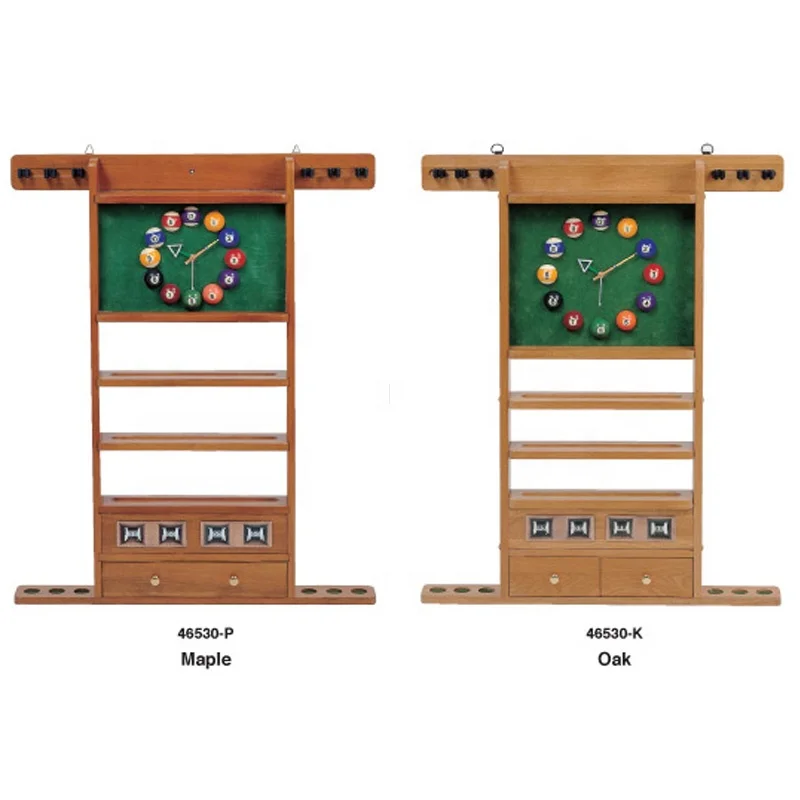 Deluxe Solid Wood Wall Hanging Billiard Cue Rack Cue Holder